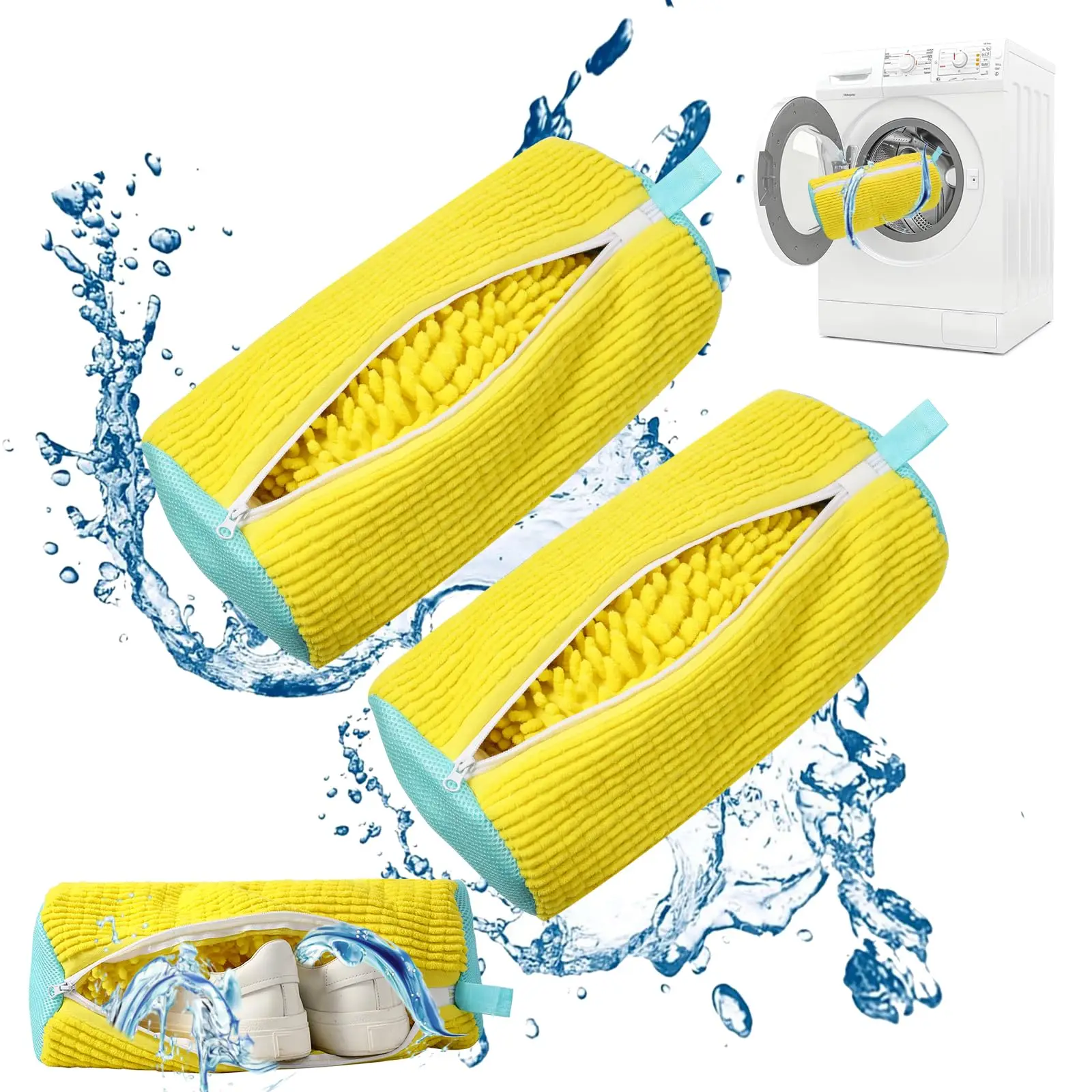 Washing Shoes Bag Cotton Laundry Fluffy Fibers Remove Dirt Washing Bags Anti-Deformation Shoes Clothes Organizer 1/2PCS shoe washing bag,laundry bag,clothes washing bag,storage bags,shoe storage bags