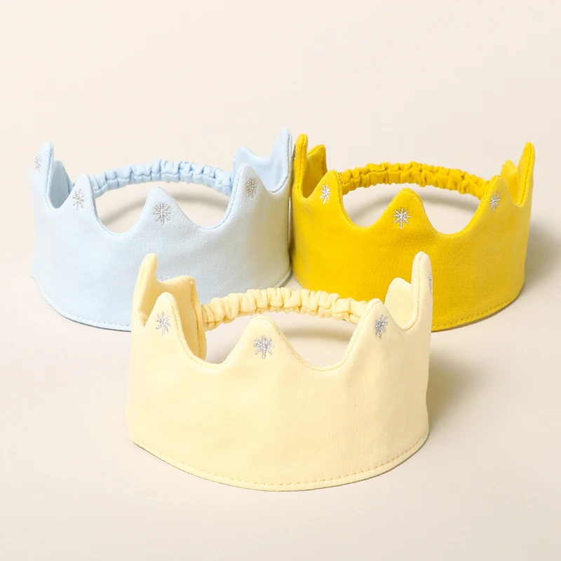 

Однотонная Корона Детская повязка на голову Милая Вышивка «Снег» повязка для волос для маленьких девочек и мальчиков мягкая хлопковая Эластичная головная повязка для новорожденных малышей