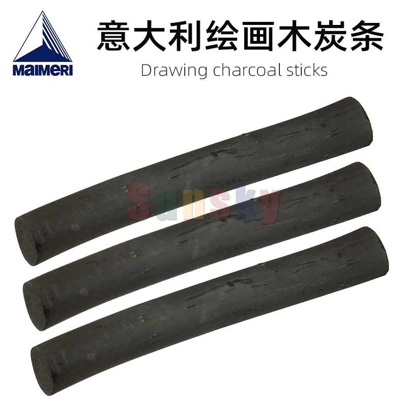 Maimeri Charcoal Sticks for Drawing & Sketching-Fine and Bold Charcoal Bars,Easy To Shape,for Traditional and Chinese Painting