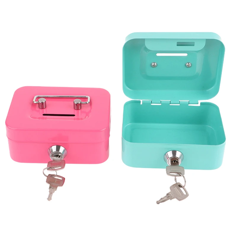 

Home Money Safe Box Mini Cash Box Metal Key Money Bank Small Security Lock Box Portable Sturdy Lockable Coin Boxes Money Box