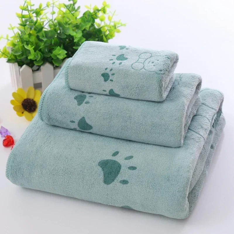 Set of 3 Microfiber Fabric Bath Towel(70*140cm)- Bathroom Towel(35*70cm)-Hand Towel (25*50cm) Quick Dry Towels