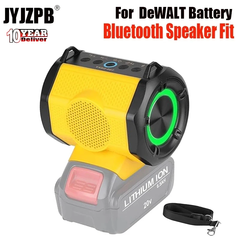 

Bluetooth Speaker Fit for DeWALT 20v Max Battery with USB-A/C Charging for Jobsite Camping & Parties(Battery not Included)