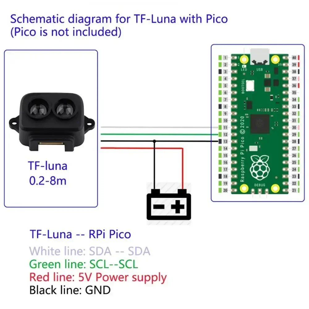 1/2/4PCS TF Luna Lidar Ranging Sensor Module Range Finder Sensor UART/IIC Single-Point Micro Ranging Module for Arduino Pixhawk 4