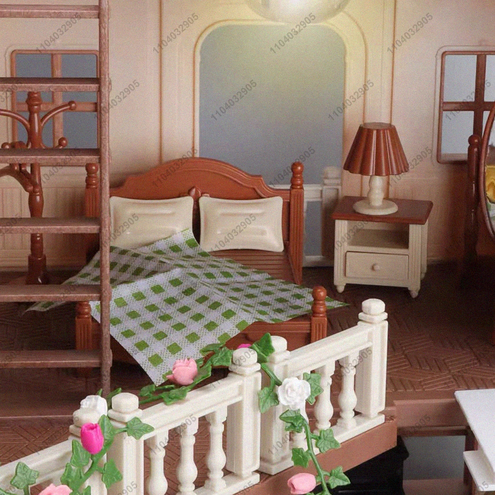 Miniature Animal Dollhouse Forest Family Big House Mini Furniture Double Three-Story Dollhouse Villa Play House Girl Gift Toy 6