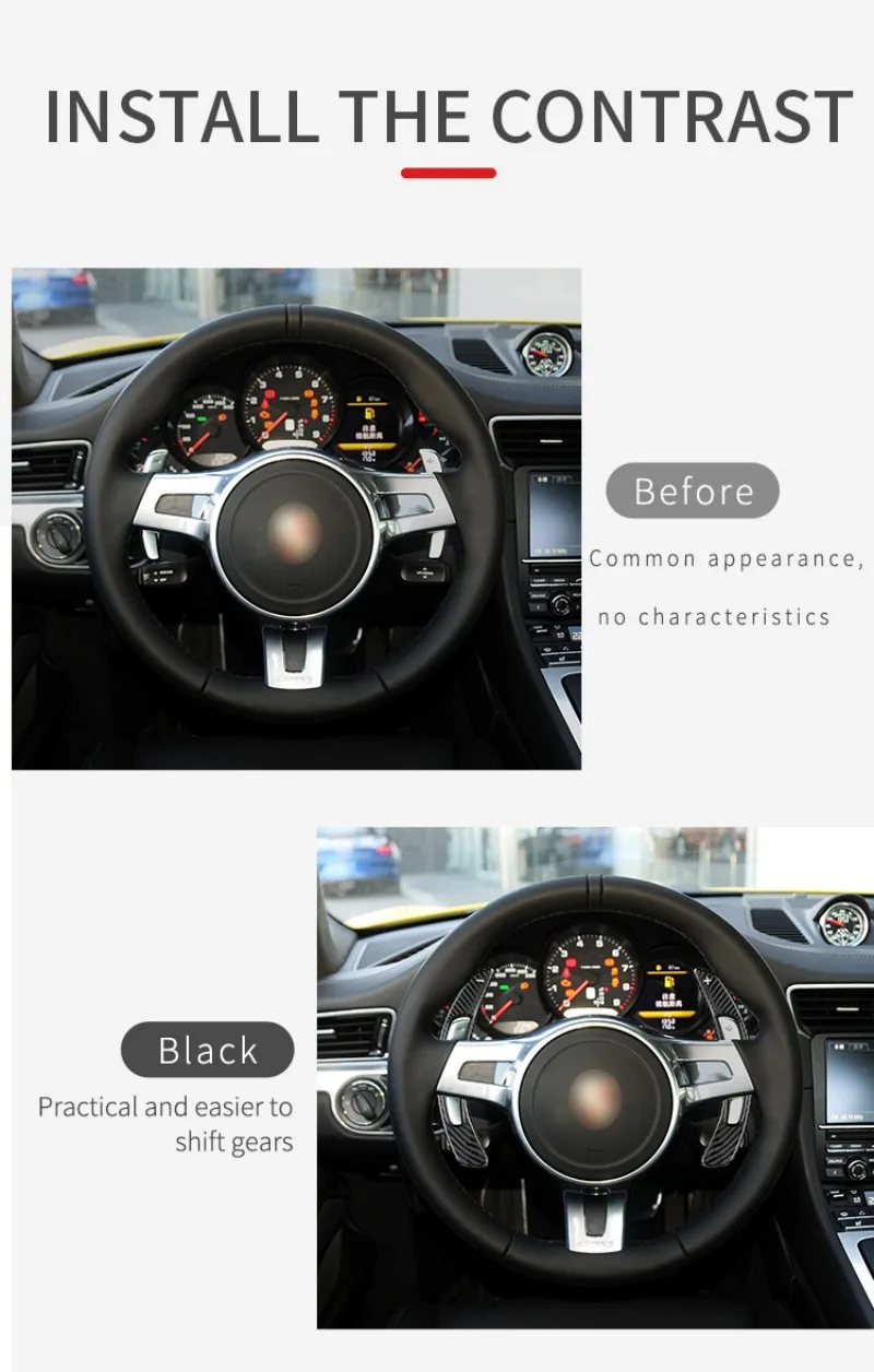 T-carbon Steering Wheel Shift Paddle Shifter For Porsche 991 Cayman 981 2013-2016 Carrera 2012-2016 Boxster 14-15 Carbon Fiber