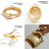 DIEZI Exaggerated Chunky Cuff Wide Bangles Punk Geometric Imitation Pearl Gold Color Heavy Metal Bangles For Women Men Bracelets 2