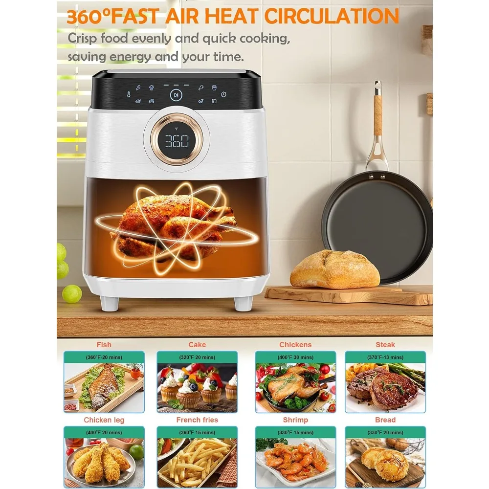 Airfryer Oven 8QT Large 1700W 8-in-1 with Touch Screen Air Fryers Dishwasher Safe Nonstick Basket Freidora de Aire 36 Recipes 2