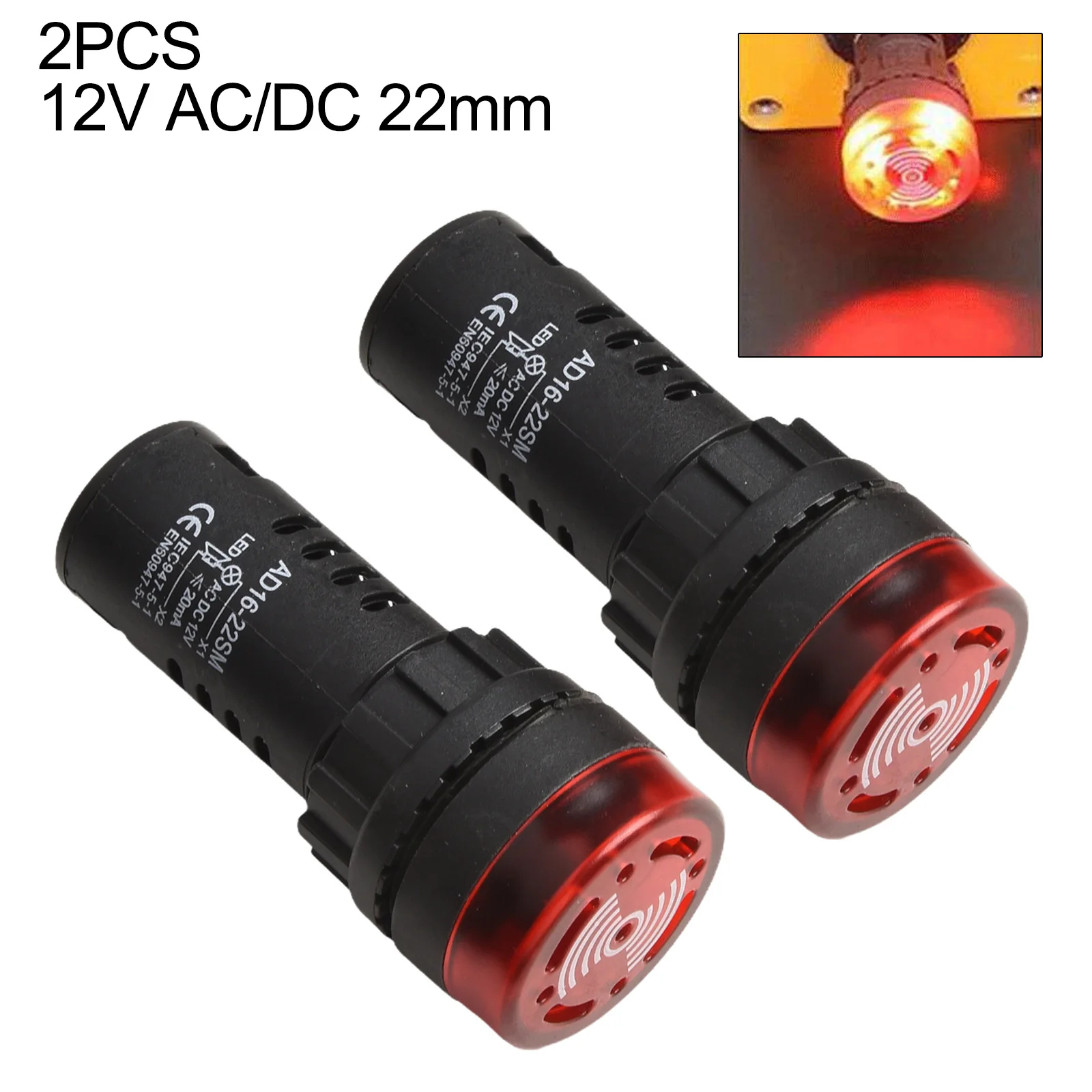Panel Mounted Red Flashing 22mm AD16 22SM LED Indicator Light with ...