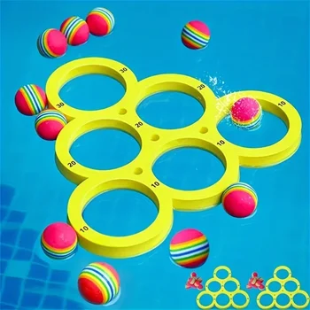Fun Splash Navidad Fiesta Deportes Juego de ducha flotante Juguete - Material EVA duradero, bola de color aleatorio, perfecto para diversión navideña 1