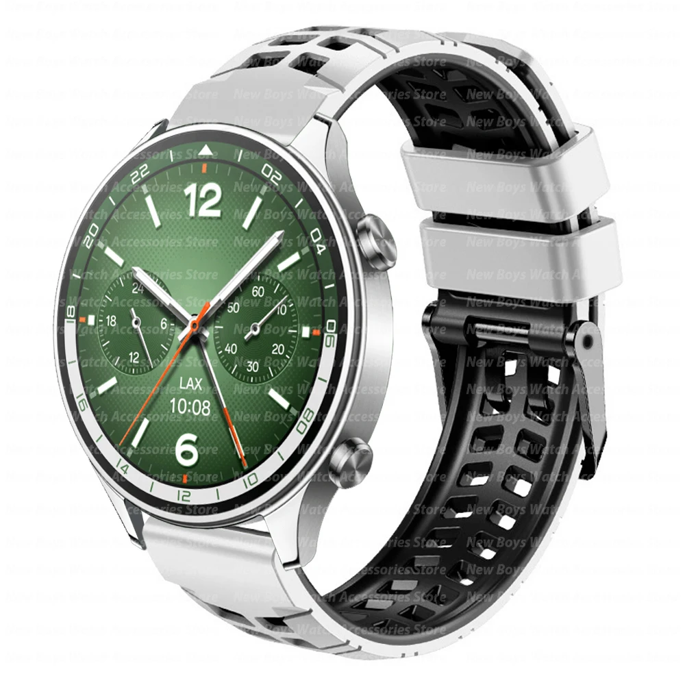 Premium Soft Silicone Sports Watch Strap - Versatile 22mm Replacement Band