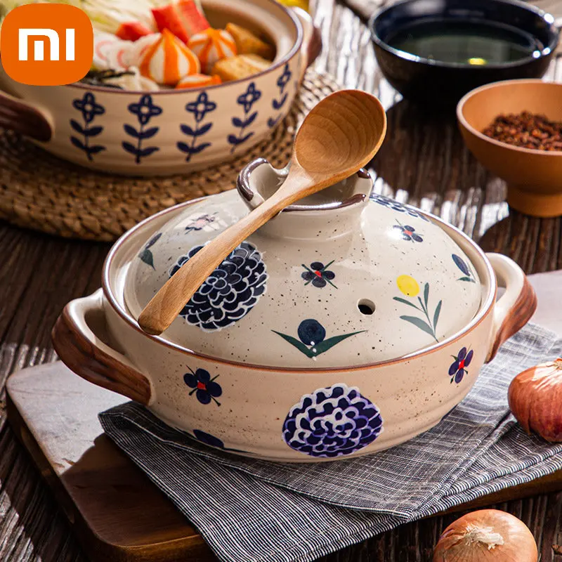 

Xiaomi Casserole Stew Pot Ceramic Cookware Soup Cooking Pots Gas Stove High Temperature Resistant Non-stick Pans For Kitchen