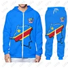 Zaire DR Congo Flag Zip up Hoodies Jacket Pants Tracksuit Men Print Oversize African Pullover Sweatshirt Unisex Clothes Dropship 3