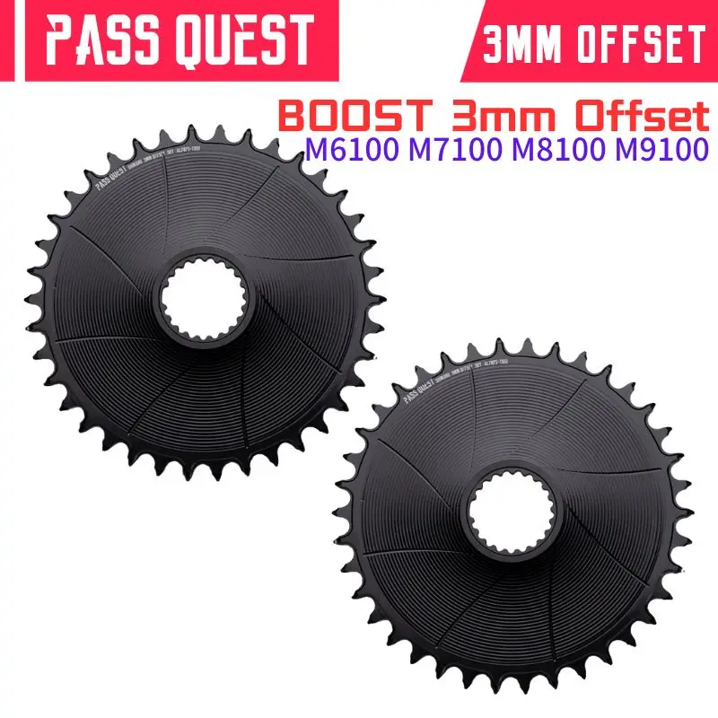 

PASS QUEST 3mm Offest 28-38T BOOST Direct Mount MTB Round Narrow Wide Chainring M6100 M7100 M8100 M9100 Crankset Cycling Parts