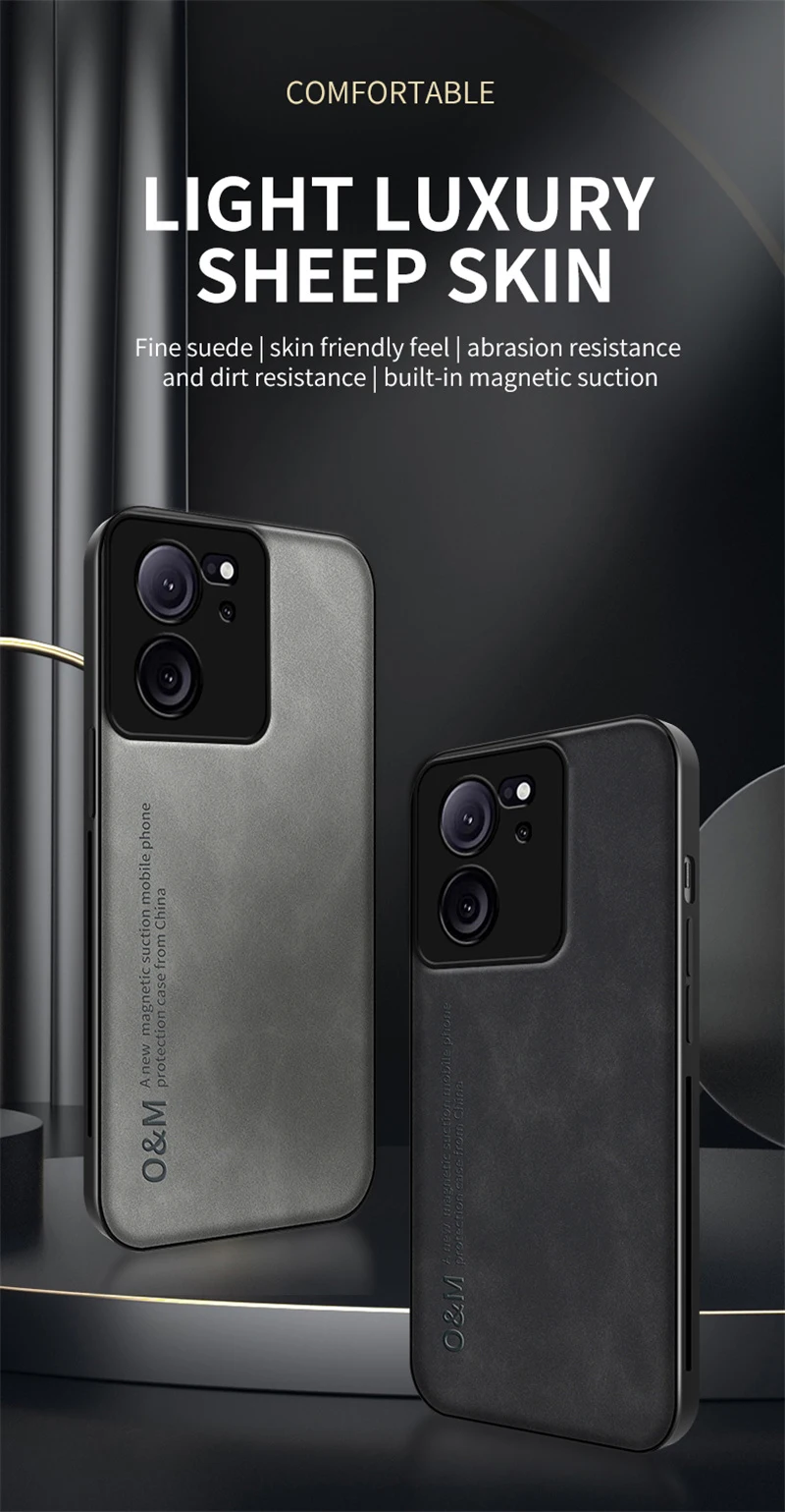 Custodia per telefono in pelle scamosciata per Xiaomi Mi 11 12 13 Lite 14 10T 11T 12T 13T Poco F3 F4 F5 Pro Magnete incorporato in silicone di ferro_voghion.com