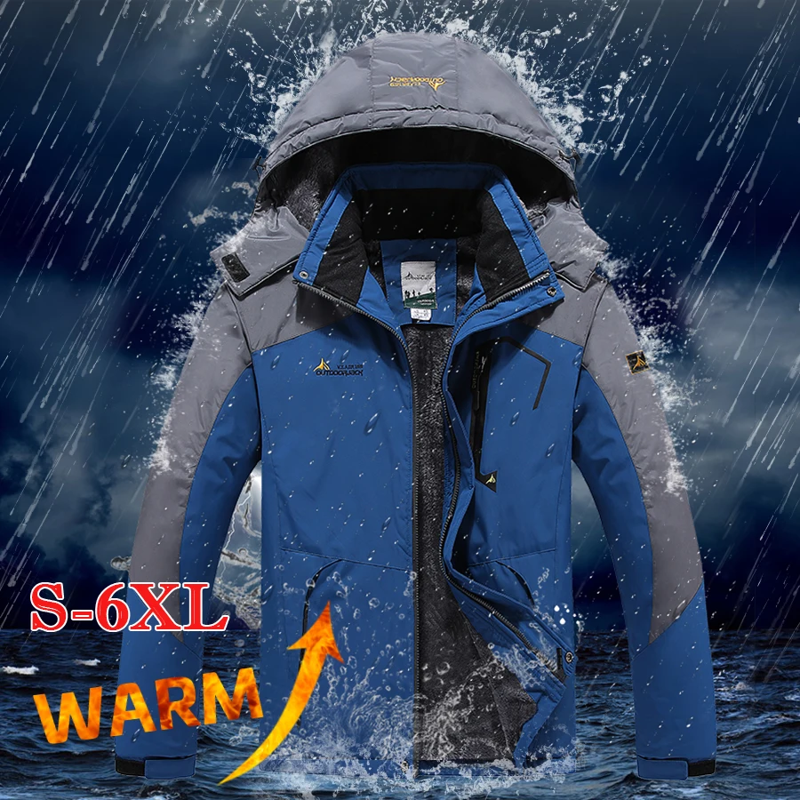 2020WinterOutdoorJacketMenThickWarmVelvetCoatMensWindproof