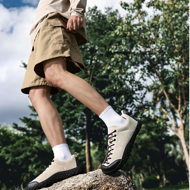 Wide Toe Barefoot Shoes For Men For Running Climbing And Hiking_voghion.com