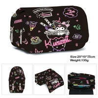 Printing Kuromi Double-layer Pencil Bag Primary and Secondary School Students Cartoon Pencil Bag Mochila Children's Gifts 3