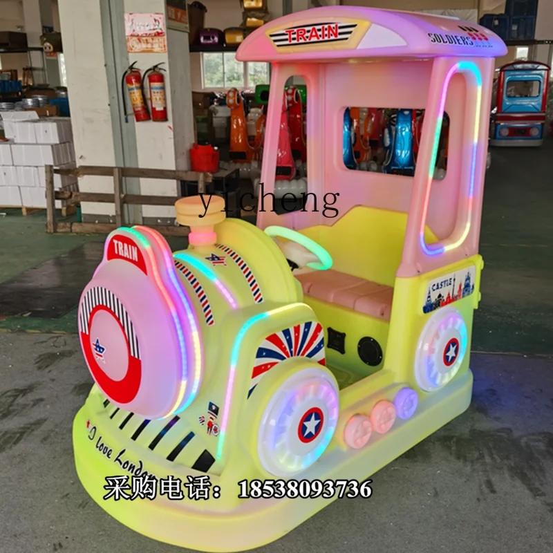 XL Ceiling Train Tank Police Car Outdoor Children's Electric Light-Emitting Car Amusement Car Equipment