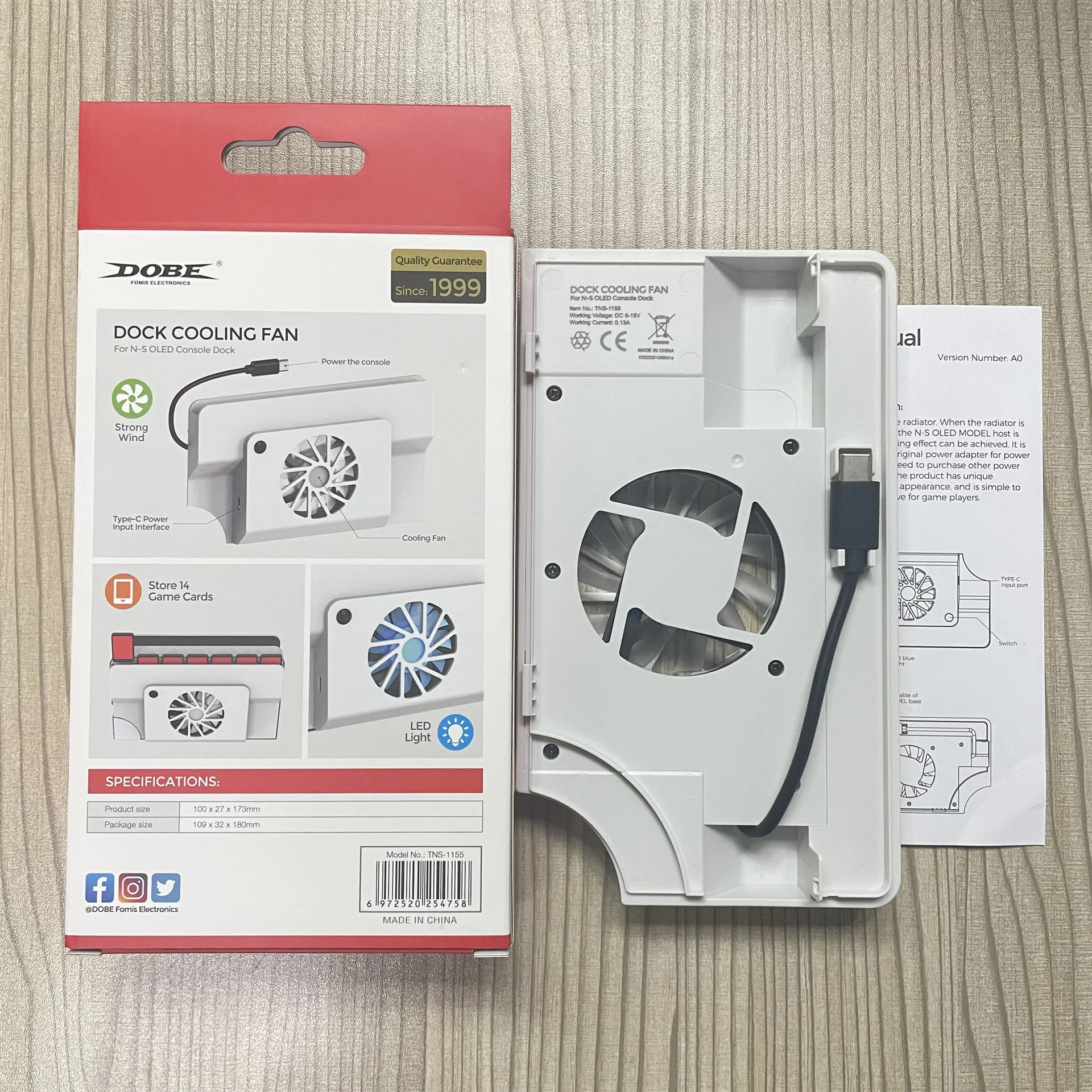 Cooling Fan External Game Console Stand For Switch OLED Console Cooler Base LED Heat Dissipation Fan with Game Card Slot