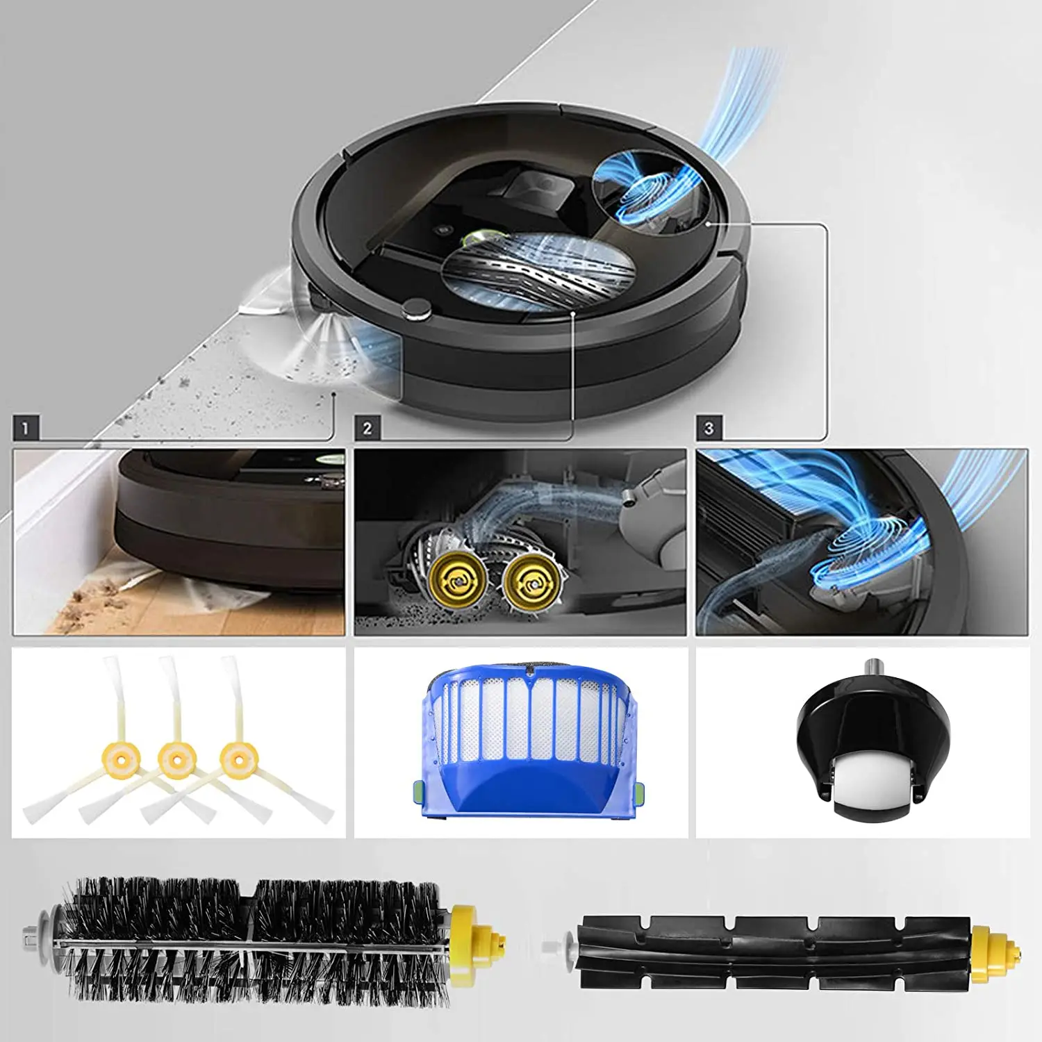 Accesorios para iRobot Roomba Serie 600 - Roomba Recambios de 16 Piezas de  Cepillos y Filtros, Roomba Repuestos para 605 610 616 620 625 630 631 632  639 650 651 660 670 680 681 691 : : Hogar y cocina