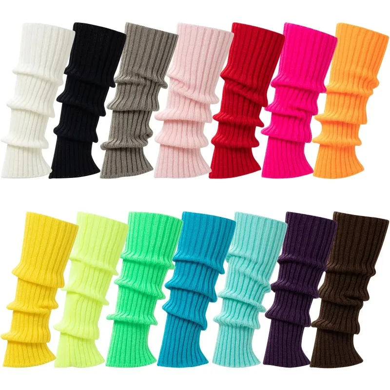 Leg Warmers Socks for Women 80s Cute Kawaii Chunky Winter Knit Cotton Leg Warmer Ankle Socks for Ballet Dance