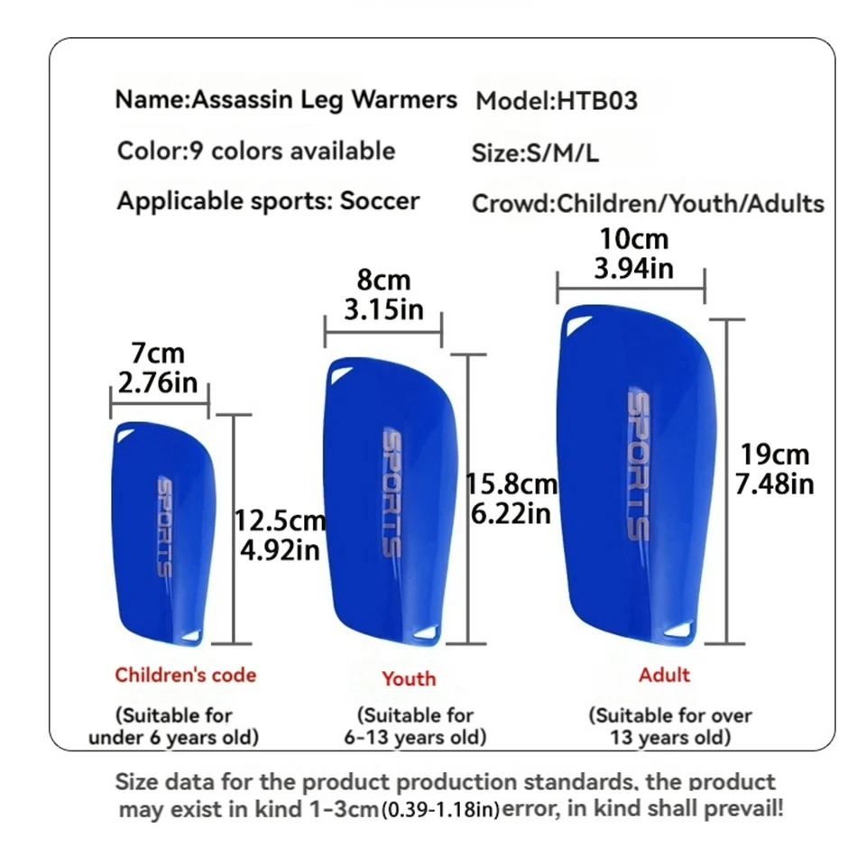 GOBYGO Football Leg Pads Thickened EVA Sponge Soccer Shin Pads Professional Training For Children Adults Light And Strong 1Pair