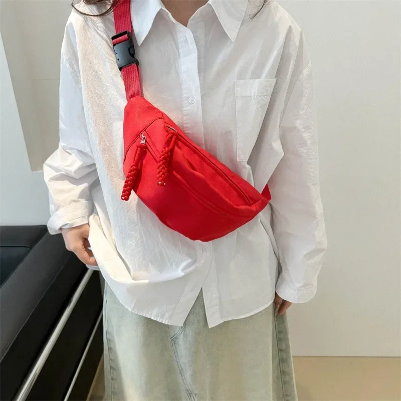 Canvas Running Waist Casual Fanny Packs Sport Chest Bag Banana bag For Women Sling Crossbody Waist Pack Half Moon Belt Bag waist bag