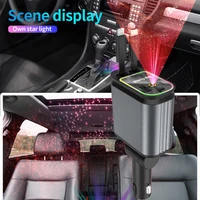 120W 4 in 1 Retractable Car Fast Charger with Starlight in Auto roof USB C Car Phone Charger for IOS Android Phones