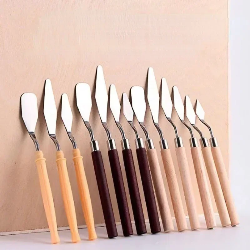 Oil Painting Scrapers 7pcs Plastic Paint Color Mixing Knife Art Acrylic Gouache