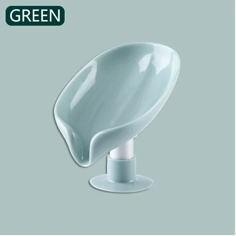 

New Leaf-Shaped Soap Box Perforated Free Standing Suction Cup Drain Bathroom Storage Soap Rack Laundry Bathroom accessories