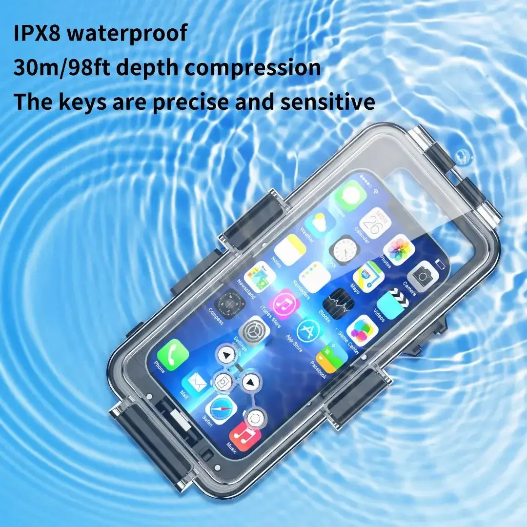 For iPhone Diving Case 30M IPX8 Professional Waterproof Depth Outdoor Swimming Diving Cover For iPhone 13 Pro MAX 12 11 14 Plus