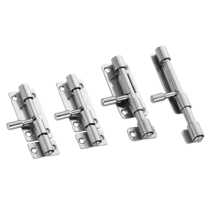 4pcs Steel Slide Latches Secure Barrels Bolts with Padlock Hole Simple Installs for Garden Gate Bathroom Shed door
