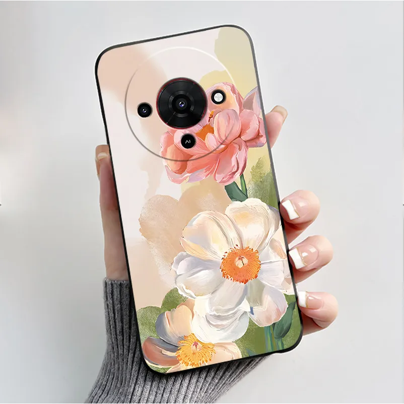 Butterfly Flower Black Soft Silicone Phone Case - Stylish Protective Back Cover