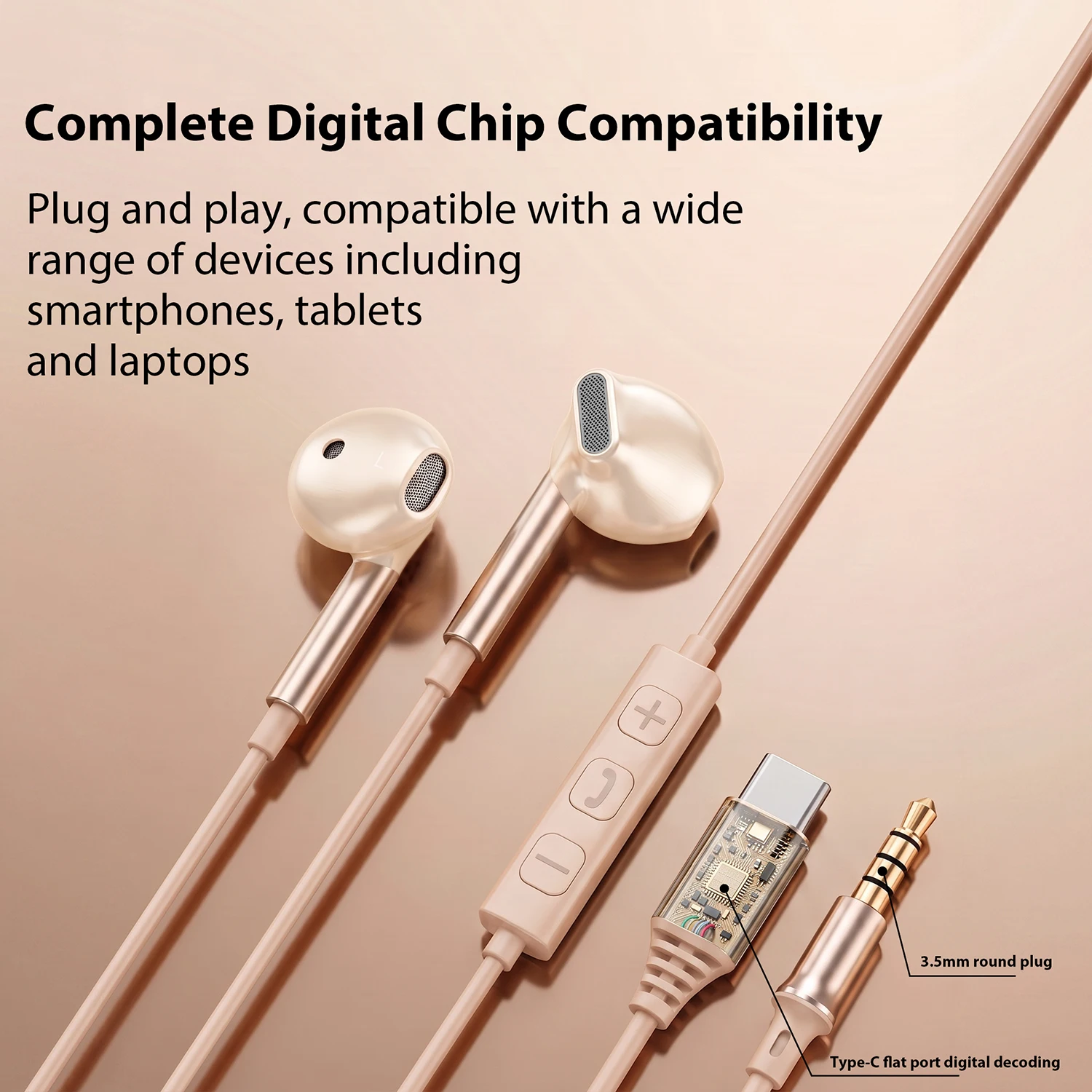 HiFi Surround Sound Wired In-Ear Headphones with Button Control
