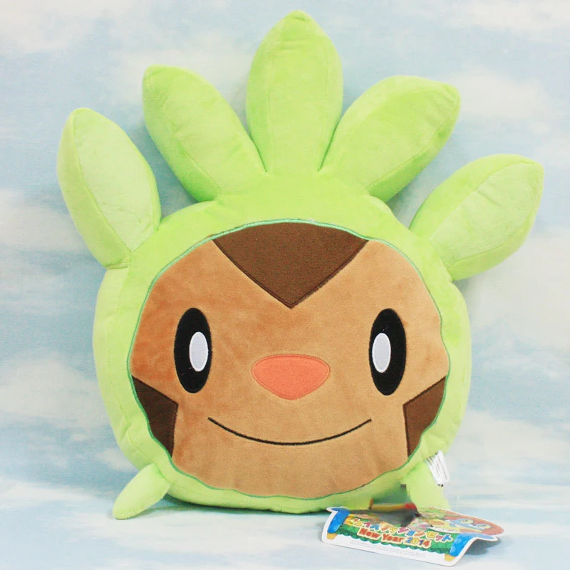 

Плюшевая кукла Pokemon Chespin, мультяшная Милая подушка 45 см, большая подушка с зеленым чипмунком на подголовник, плюшевые игрушки, аниме игрушки покемон