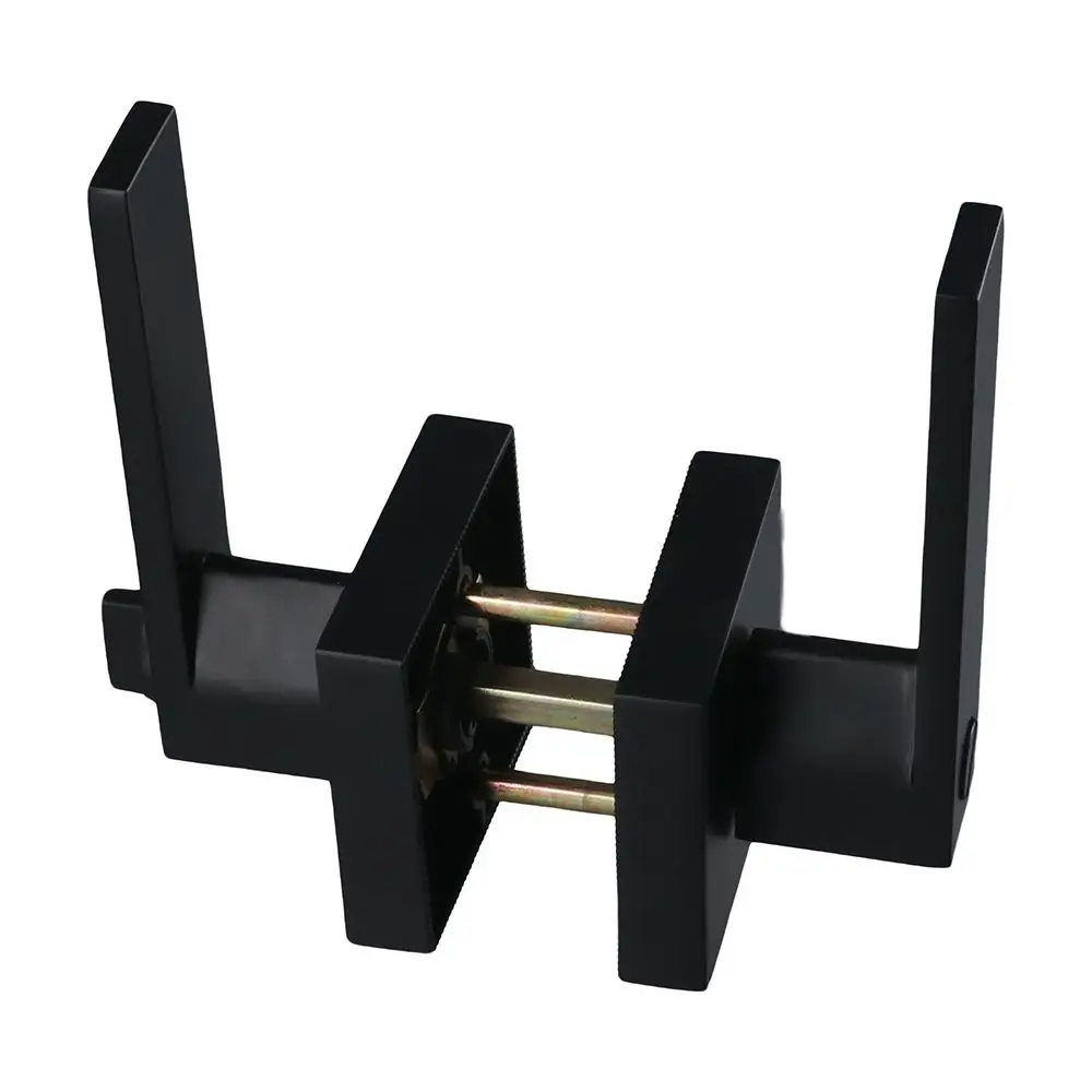 Heavy Duty Privacy Bathroom Lever Lock Black Door Handle Lock Square Reversible Door Knob Contemporary Interior