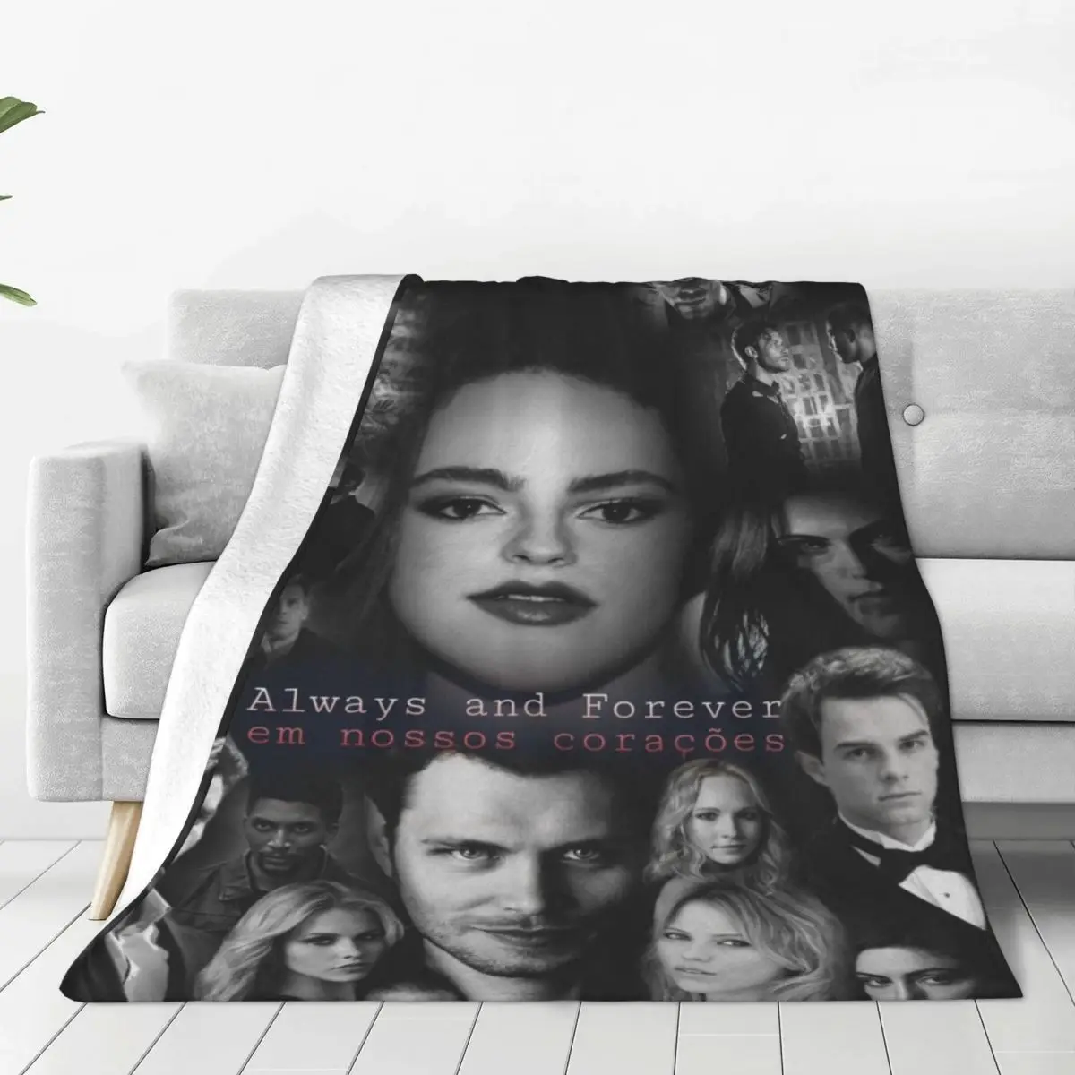 The Vampire Diaries Plaid Blanket Fleece Autumn/Winter Damon Salvatore