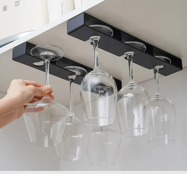 WARQO Porte Verres Suspendu De Bar, Support Verre A Pied Suspendu En Métal, Réglable En Hauteur Et En Largeur, Pour Meuble, Cuisine, Bar Et Restaurant (Couleur : Gold, Taille : 80x35cm