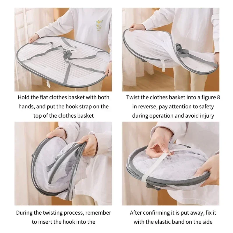Portable Multifunctional Foldable Muti-layer Hanging Drying Net for Dry Goods Vegetable Fruit Herbs Clothing Non-toxic Polyester 6