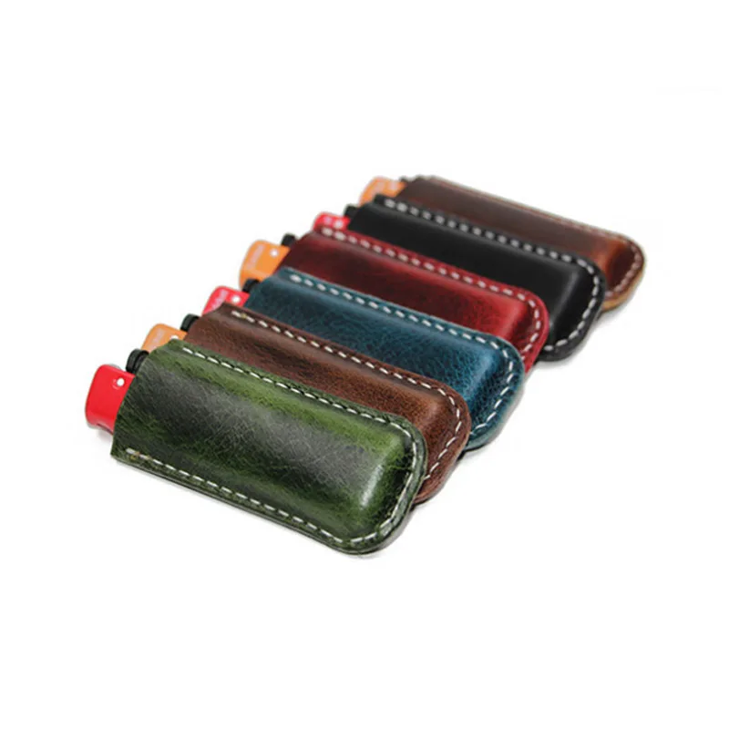 Vintage Handmade Genuine Cowhide Leather Lighter Case Cover