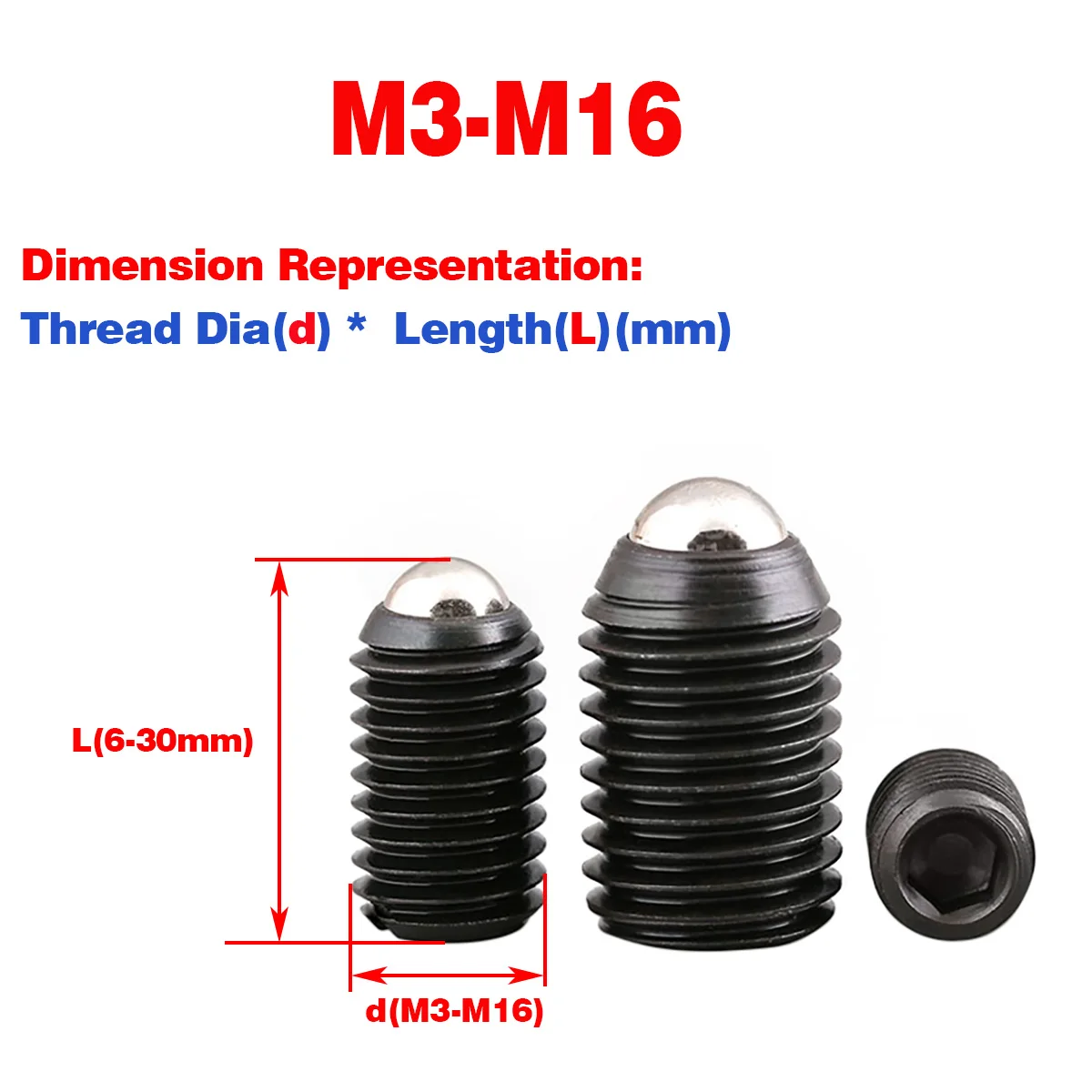 

Grade 12.9 High Strength Set Spring Ball Head Positioning Ball Screw M3-M16