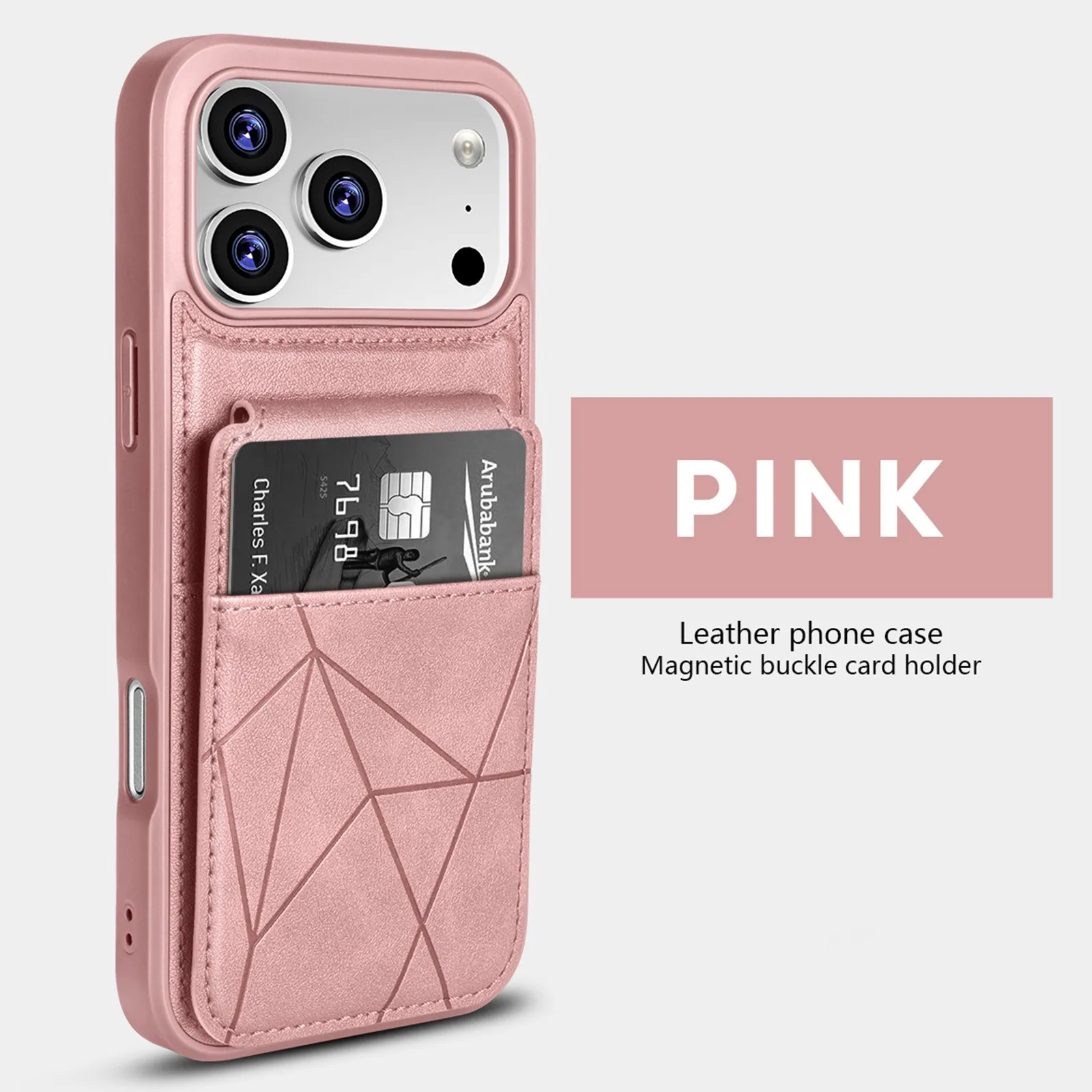 Luxury Leather Flip Wallet Phone Case with Card Holder and Durable Hard Cover