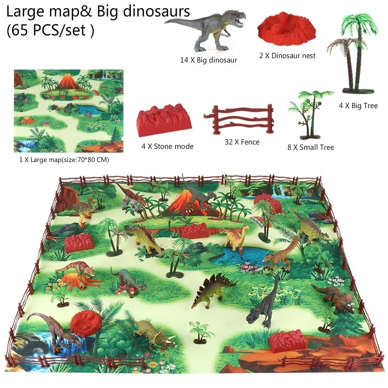 Children's educational early education simulation animal model boy dinosaur world game carpet toy 5