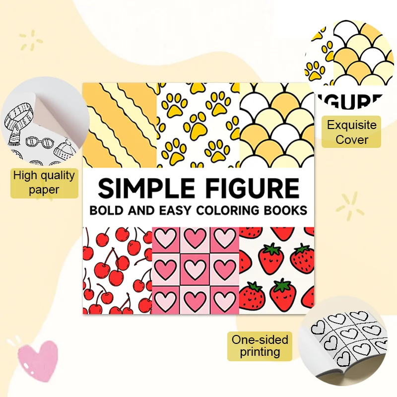 Simple Pattern Coloring Book for Adults - 24 Pages of Thick Paper with Bold, Vibrant Designs for Relaxation and Creativity 5