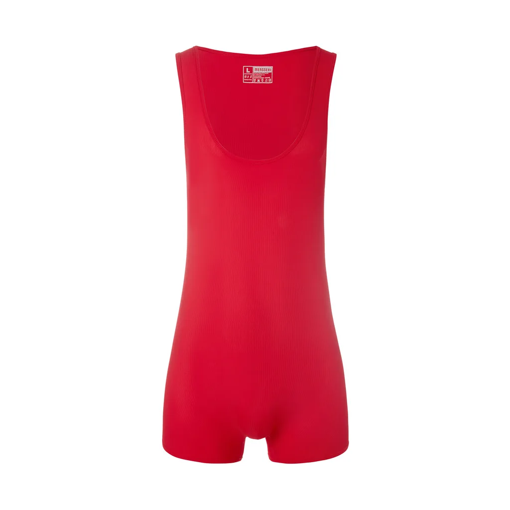 Deep Round Neck Men Undershirt Sexy Wrestling Suit Men Bodysuit Swimsuit Bulge Pouch One-piece Shapers