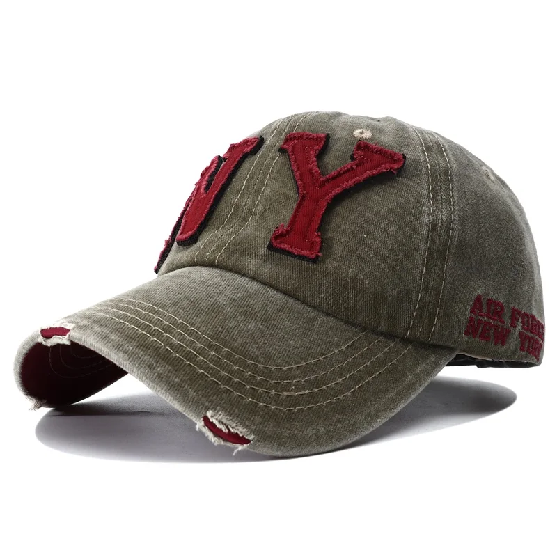 2023 New Designer Black Red Ny Baseball Cap New York Snapback Hiphop Vintage Washed Denim Dad Hats for Women Men Gorra Beisbol 4
