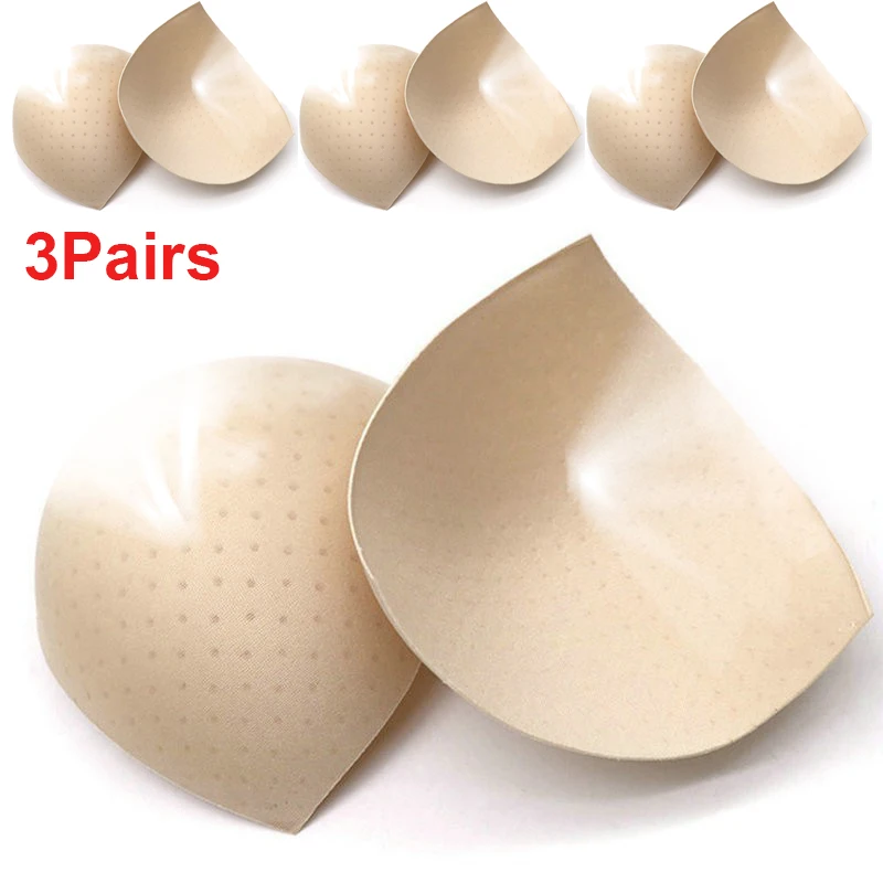 Triangle Bra Cup Pads Perforated Breathable Nipple Cover Sponge Pad Underwear Bra Insert Pad Bikini Breast liner Thickness 0.8mm