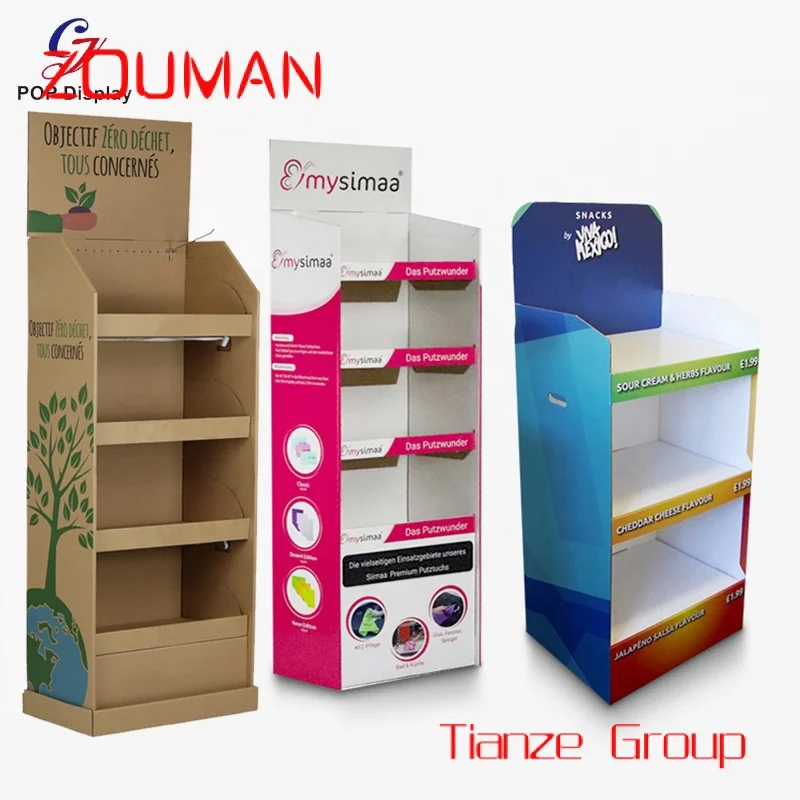 Custom , GuangDong Custom Retail Cardboard Promotion Display Rack Paper Floor Display Tower Shelves Supermarket Store Shop Cosme