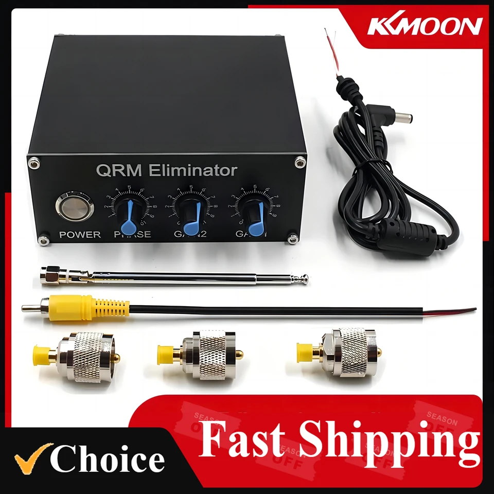 X-Phase QRM Eliminator, HF-banden 1,8 MHz-30 MHz Verstelbare Aluminiumlegering Signaal Annulator Geïntegreerde PTT-besturing