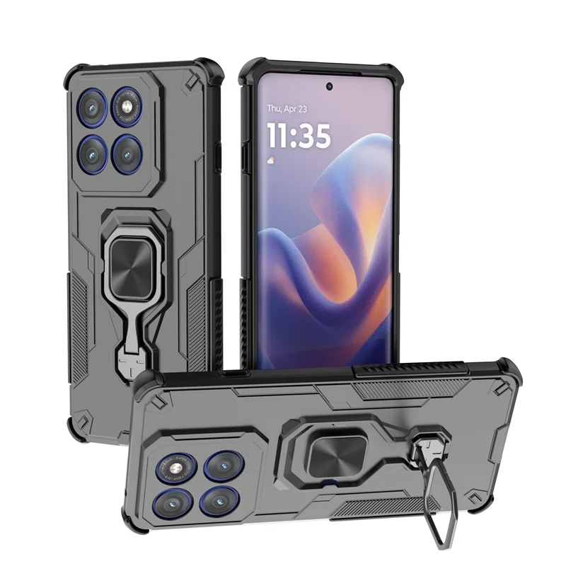 Armor Protective Case with Magnetic Ring Stand Holder and Lens Cover